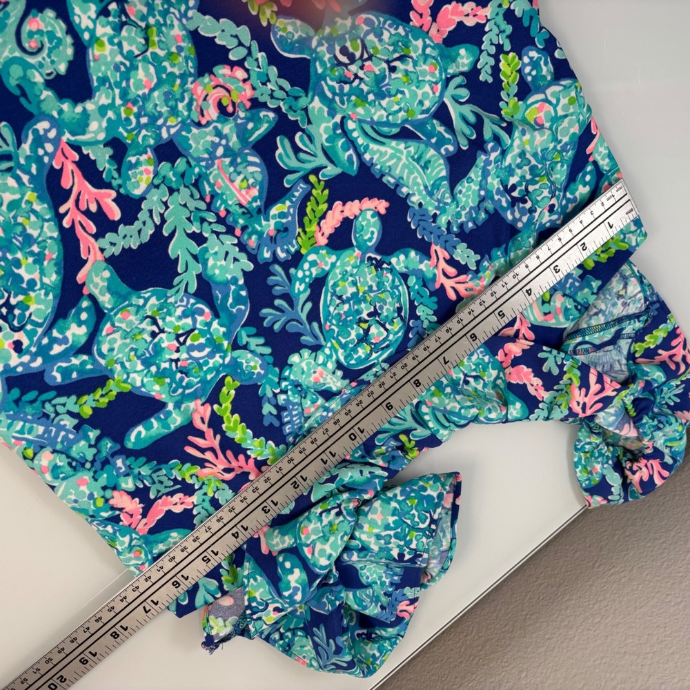 Lilly Pulitzer Womens 6 Blue Zoya Ruffle Romper NEW Turtle Villa Skort Dress - Picture 5 of 9